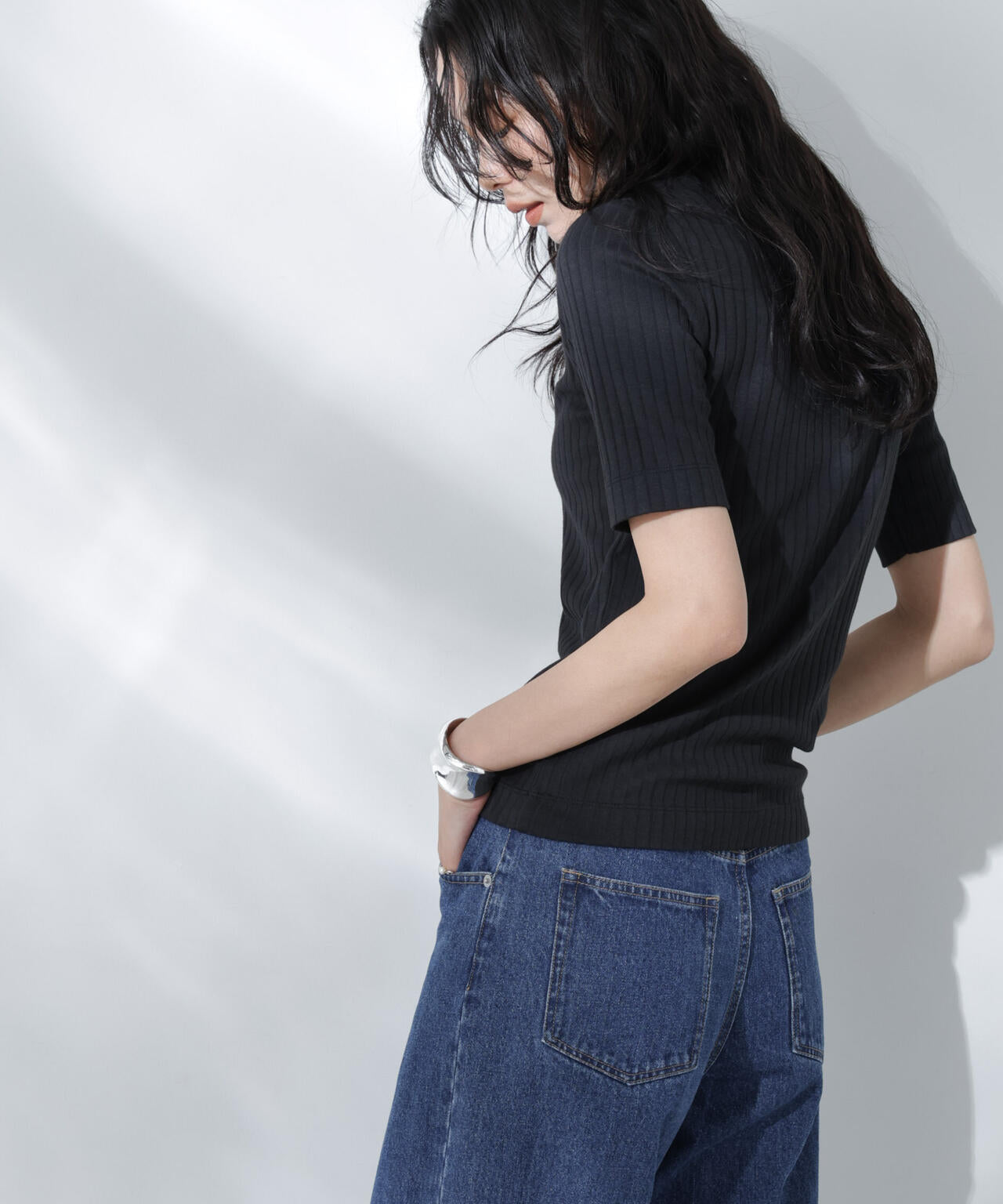 Anti Soaked(R) 汗染み防止クルーネックリブTシャツ