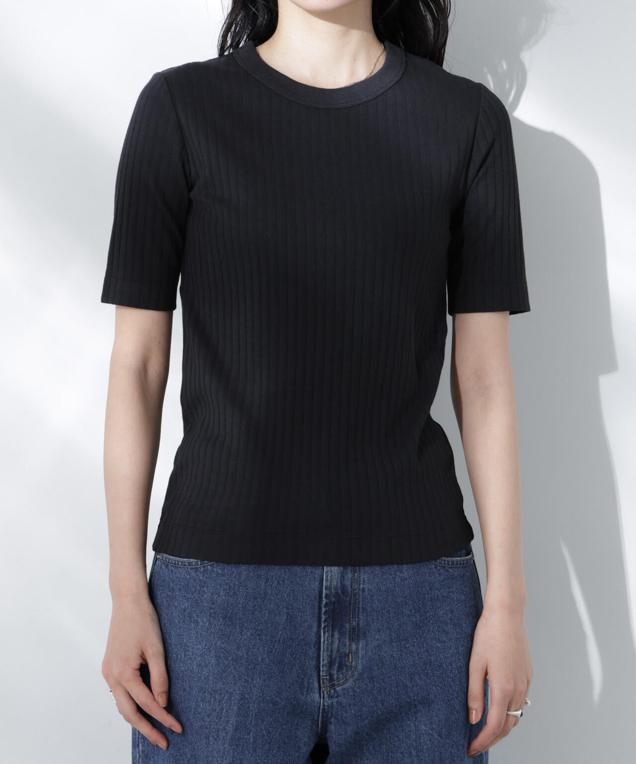 Anti Soaked(R) 汗染み防止クルーネックリブTシャツ