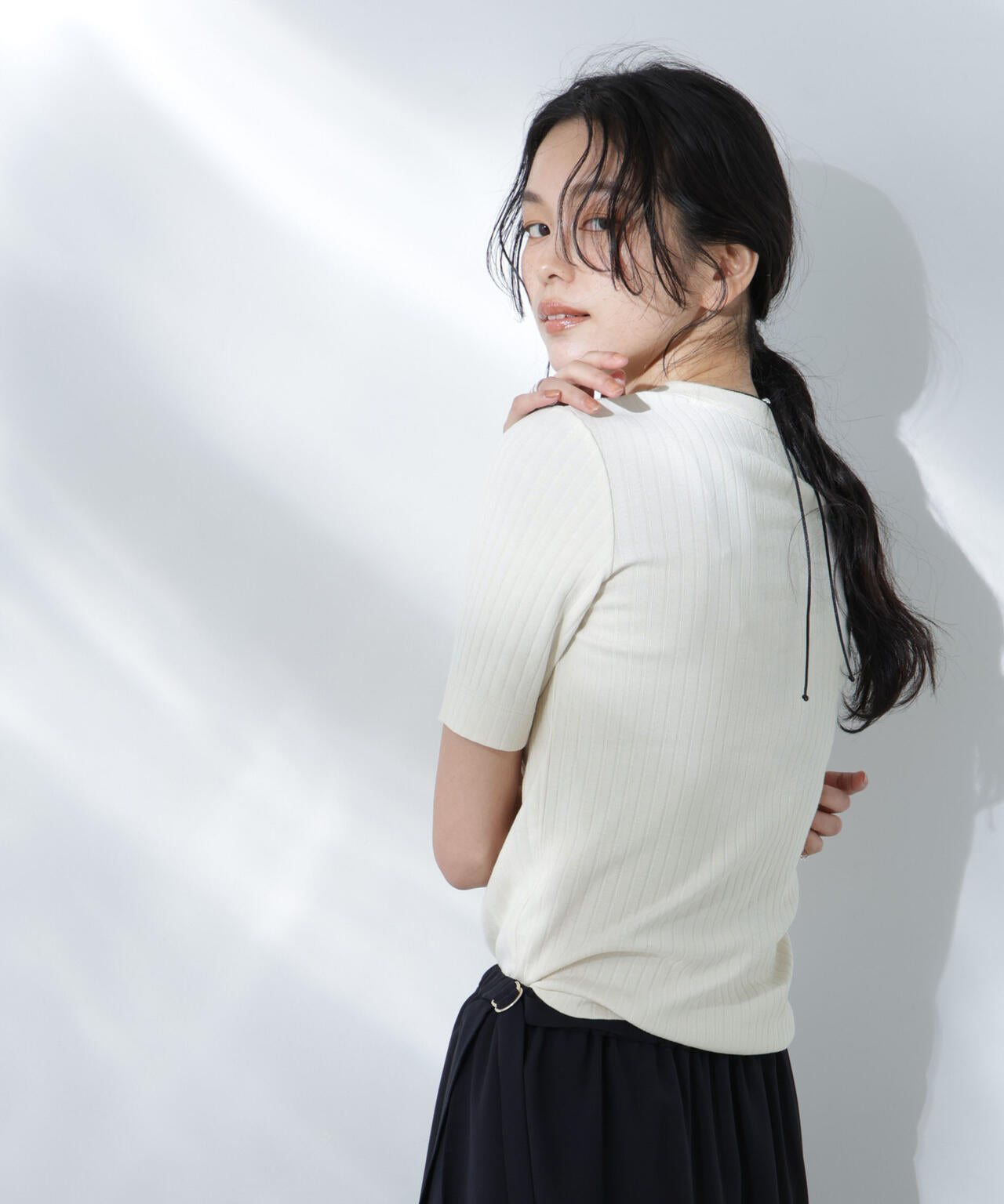 Anti Soaked(R) 汗染み防止クルーネックリブTシャツ