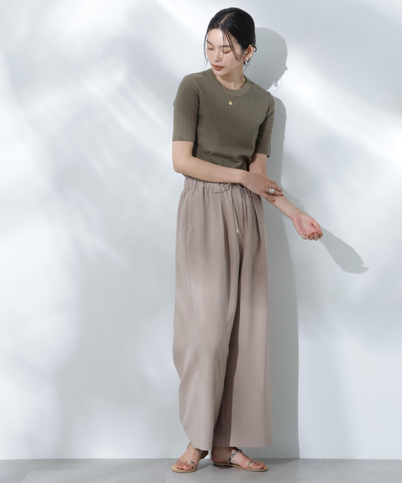 Anti Soaked(R) 汗染み防止クルーネックリブTシャツ