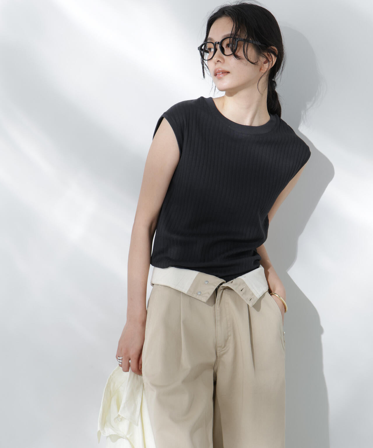 Anti Soaked(R) 汗染み防止リブノースリーブTシャツ(セットアップ可)