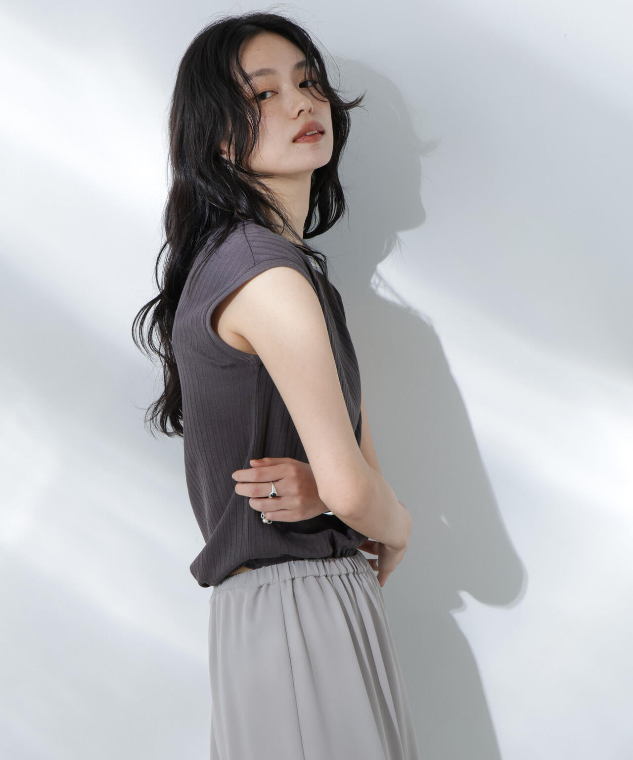 Anti Soaked(R) 汗染み防止リブノースリーブTシャツ(セットアップ可)