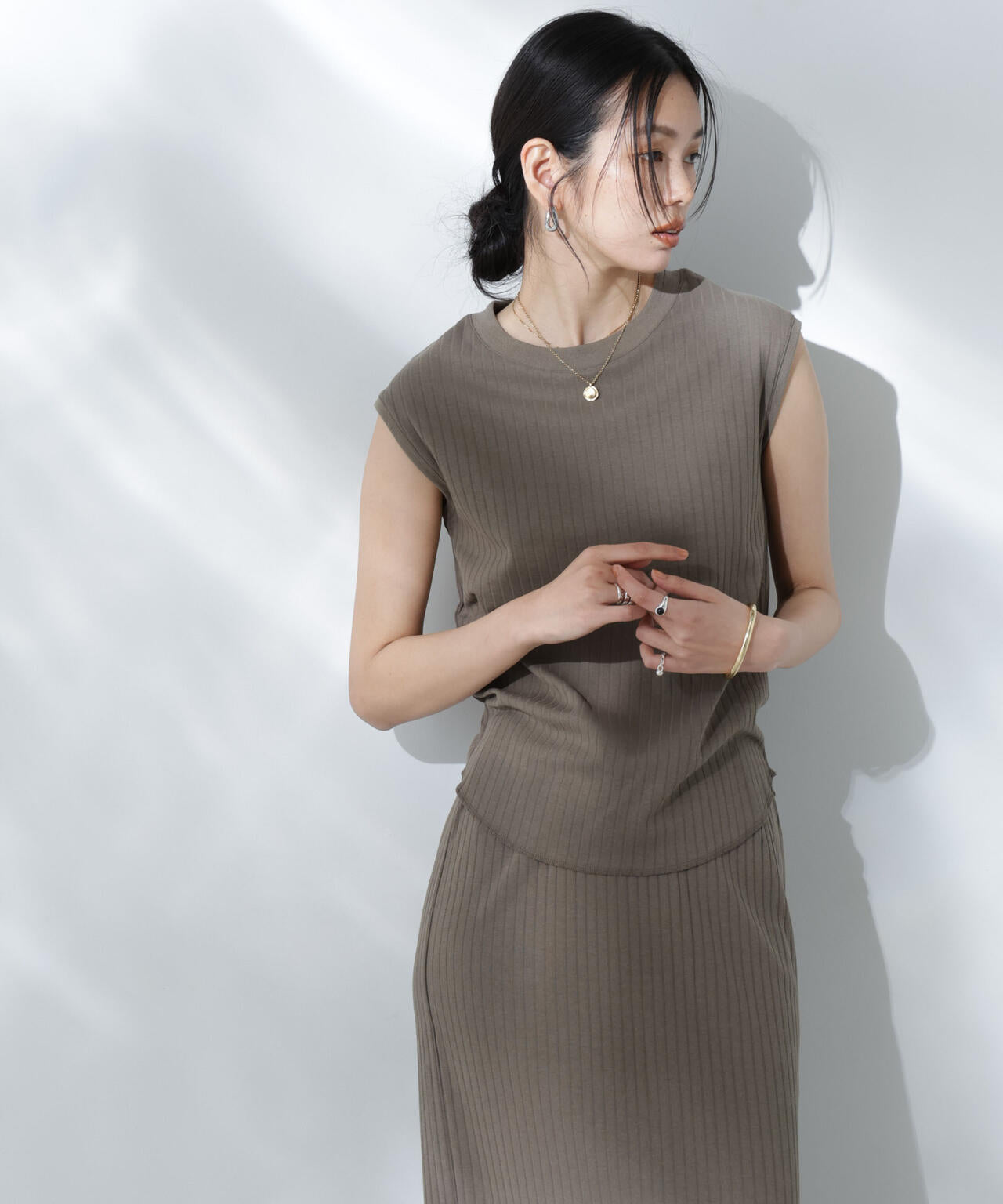 Anti Soaked(R) 汗染み防止リブノースリーブTシャツ(セットアップ可)