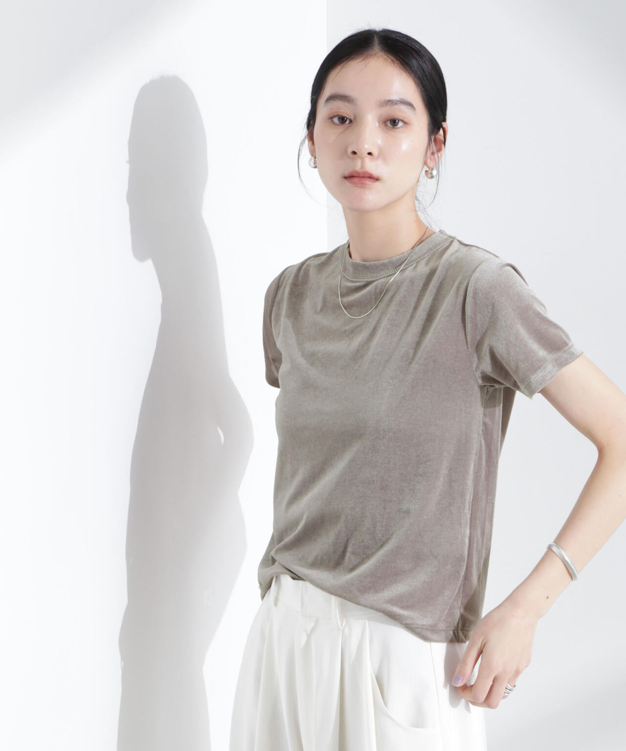 シアーベロアコンパクトTシャツ