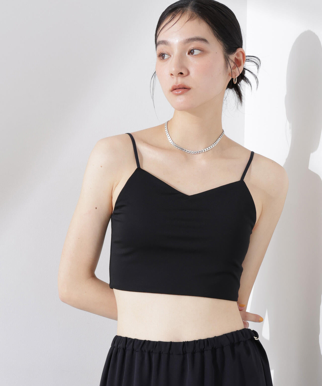 ストレッチポンチカップ付きブラトップキャミソール