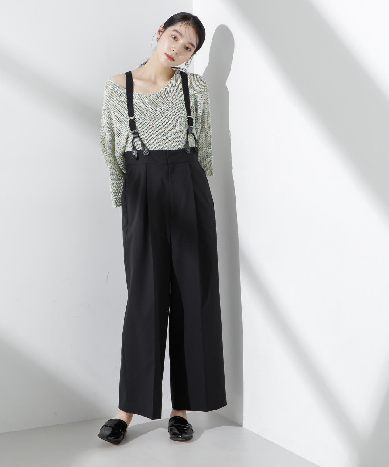 サスペンダー付きサロペット