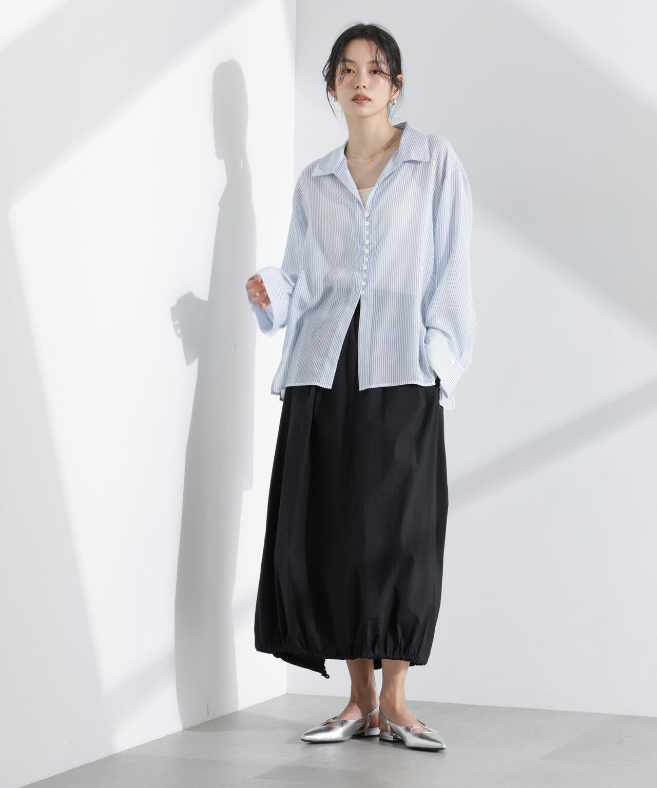 ナイロンワッシャードロストロングスカート