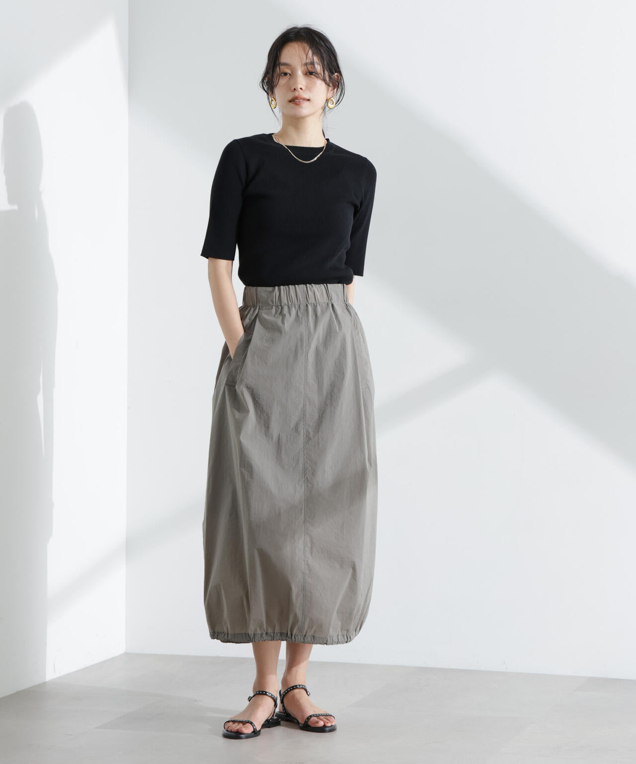ナイロンワッシャードロストロングスカート
