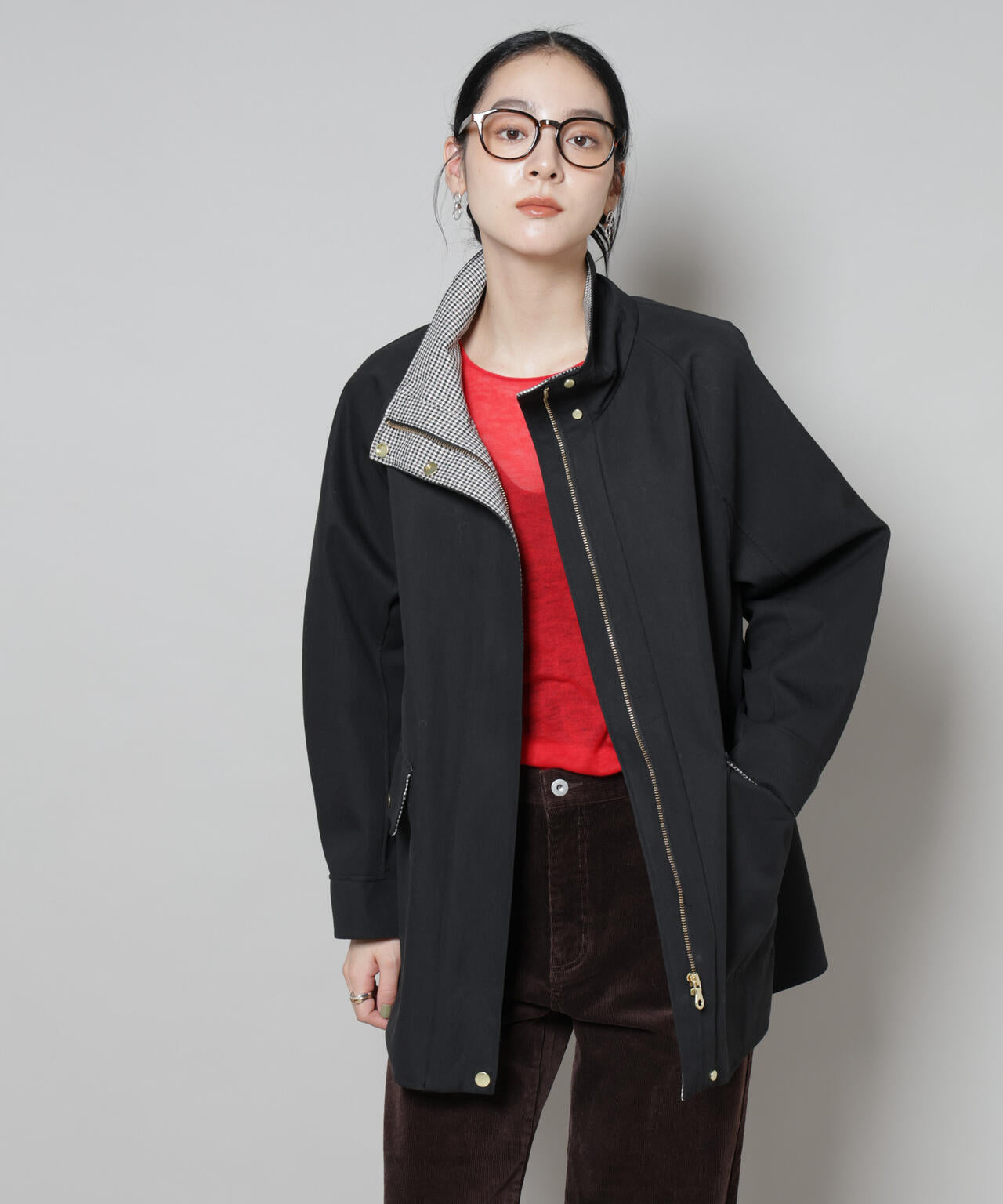 リバーチェックコンビコート