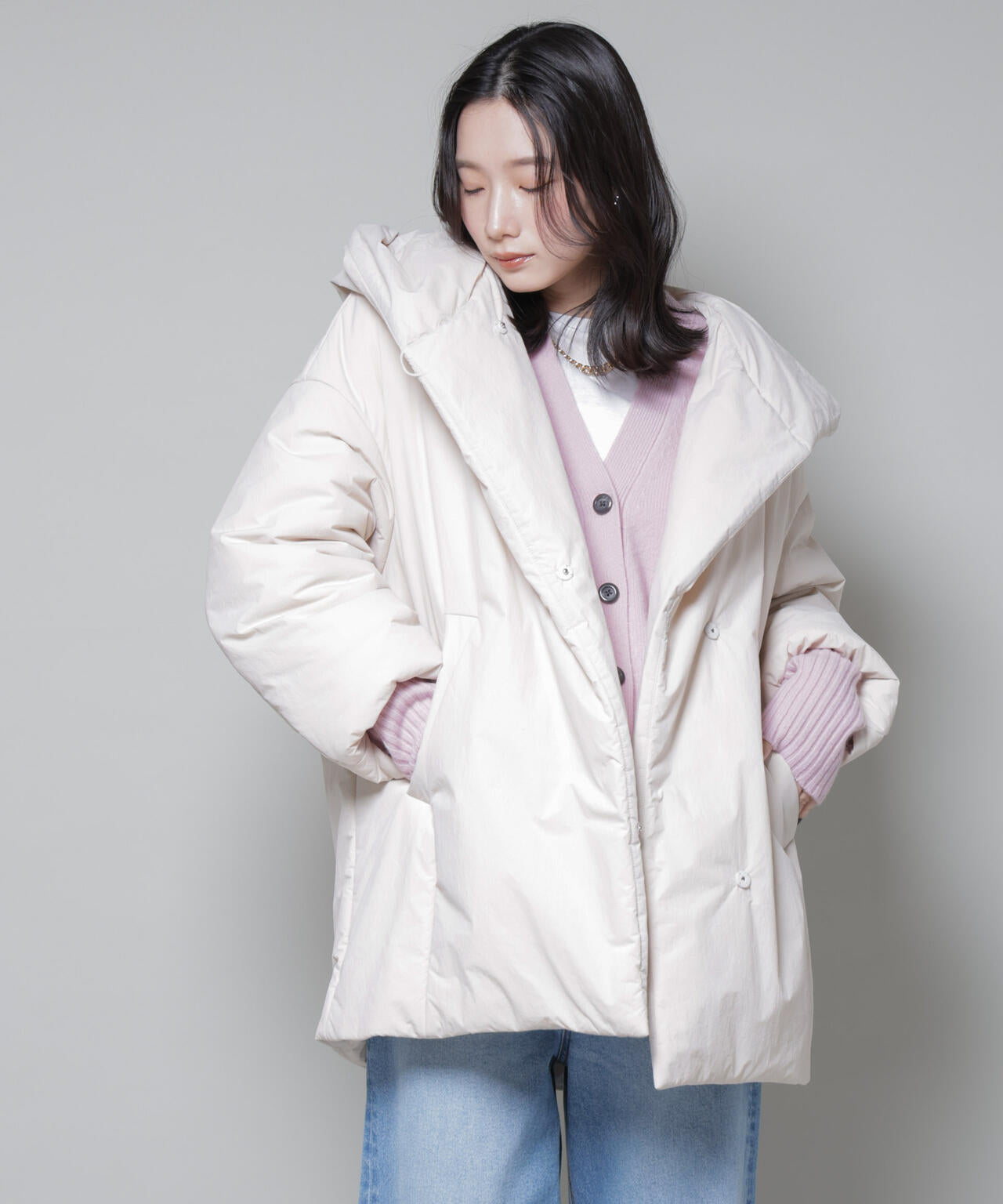 ETHERMALOFT(R)AEROGEL 中綿フードコクーンコート