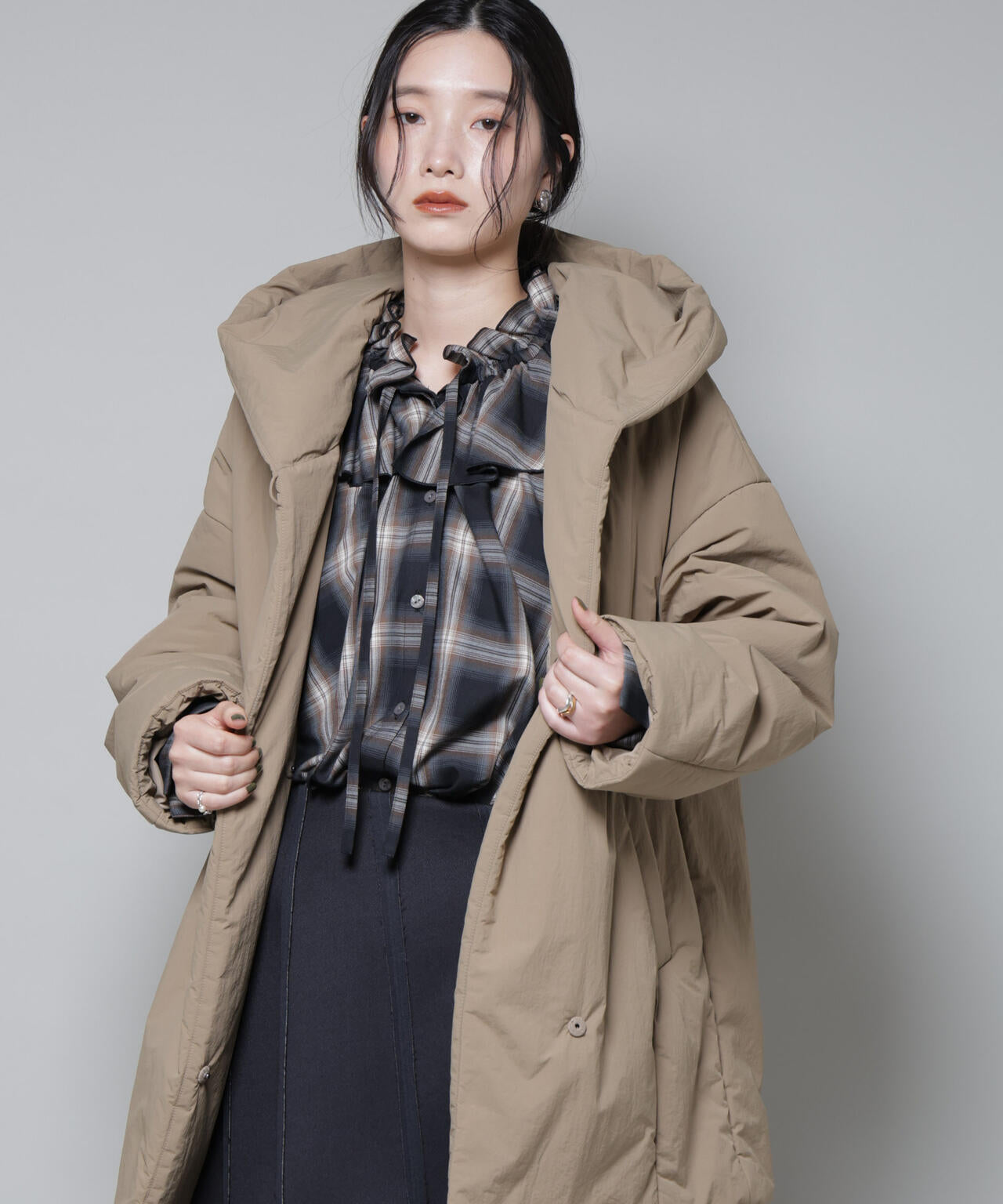 ETHERMALOFT(R)AEROGEL 中綿フードコクーンコート