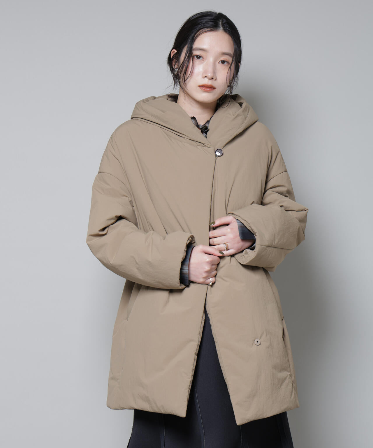 ETHERMALOFT(R)AEROGEL 中綿フードコクーンコート