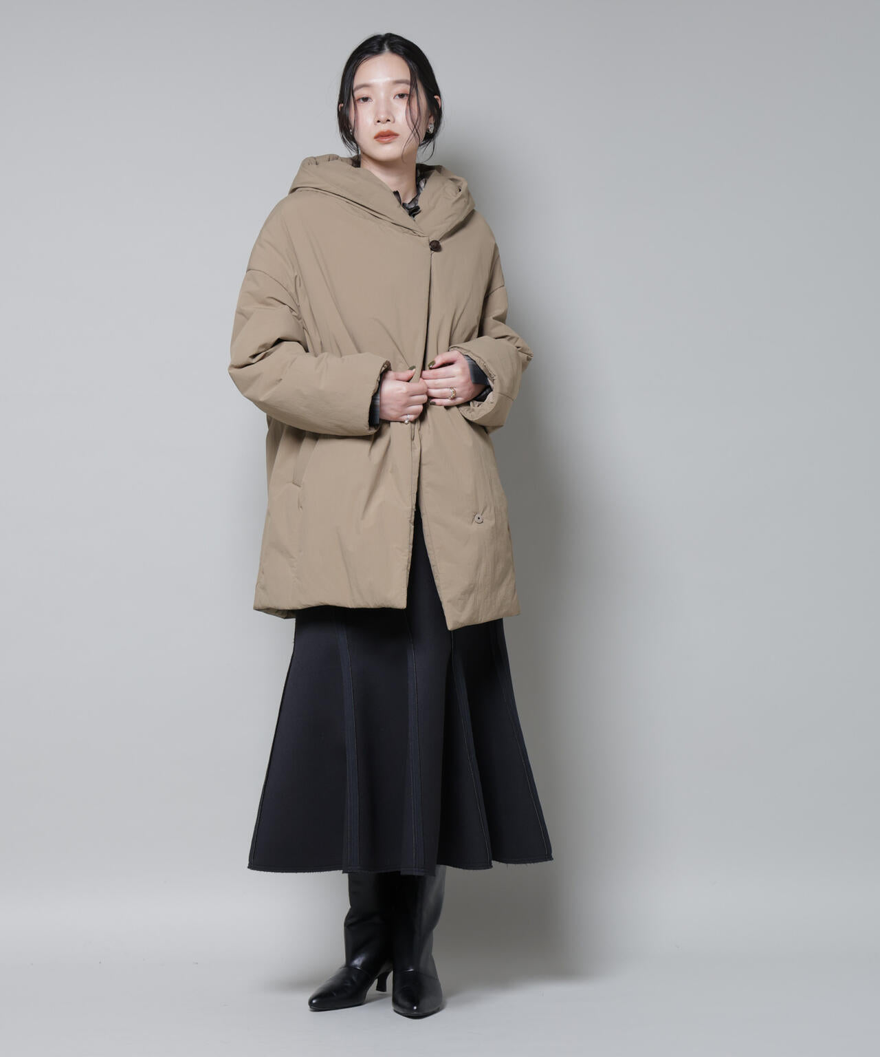 ETHERMALOFT(R)AEROGEL 中綿フードコクーンコート