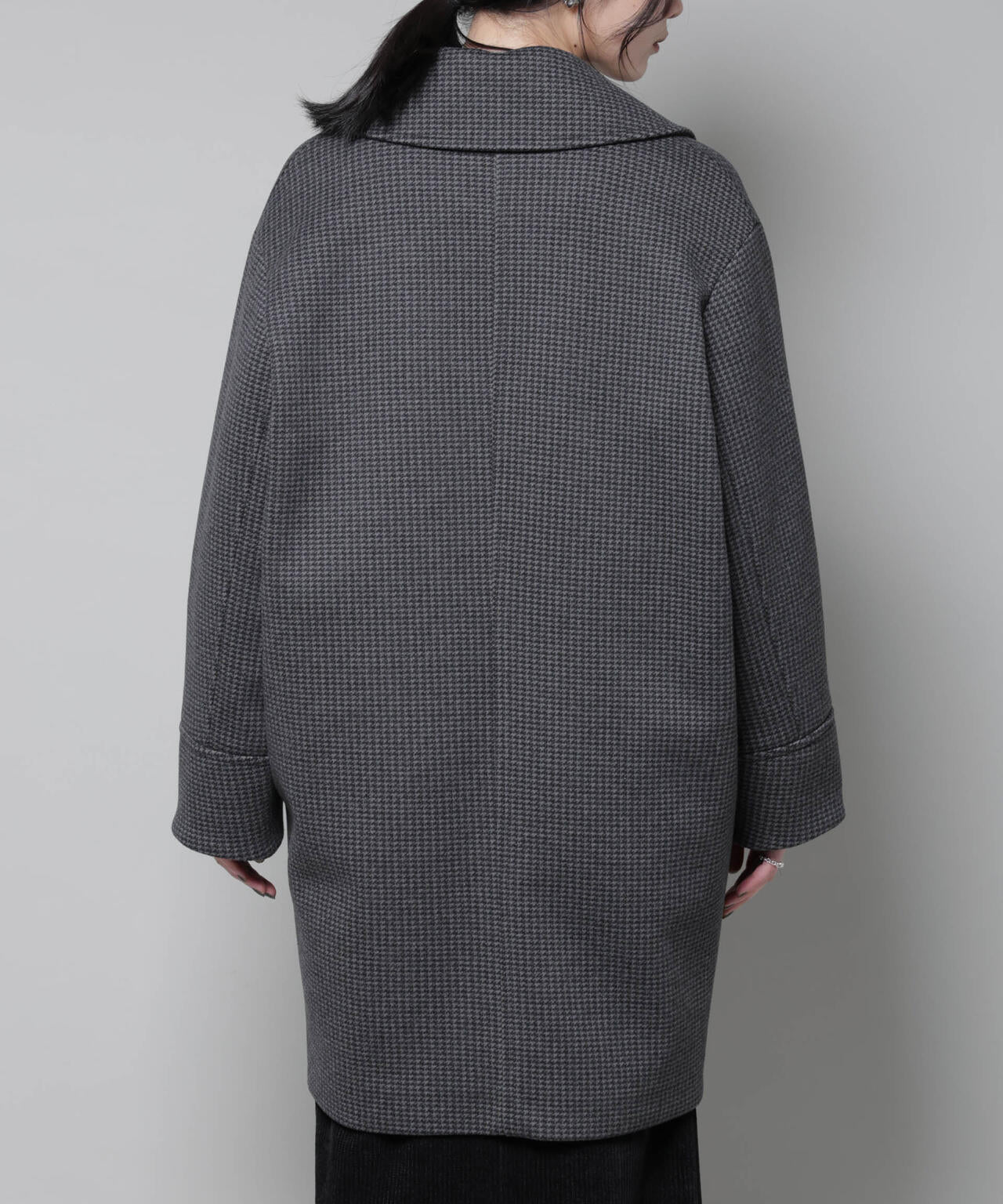 オーバーサイズポケットチェックコート