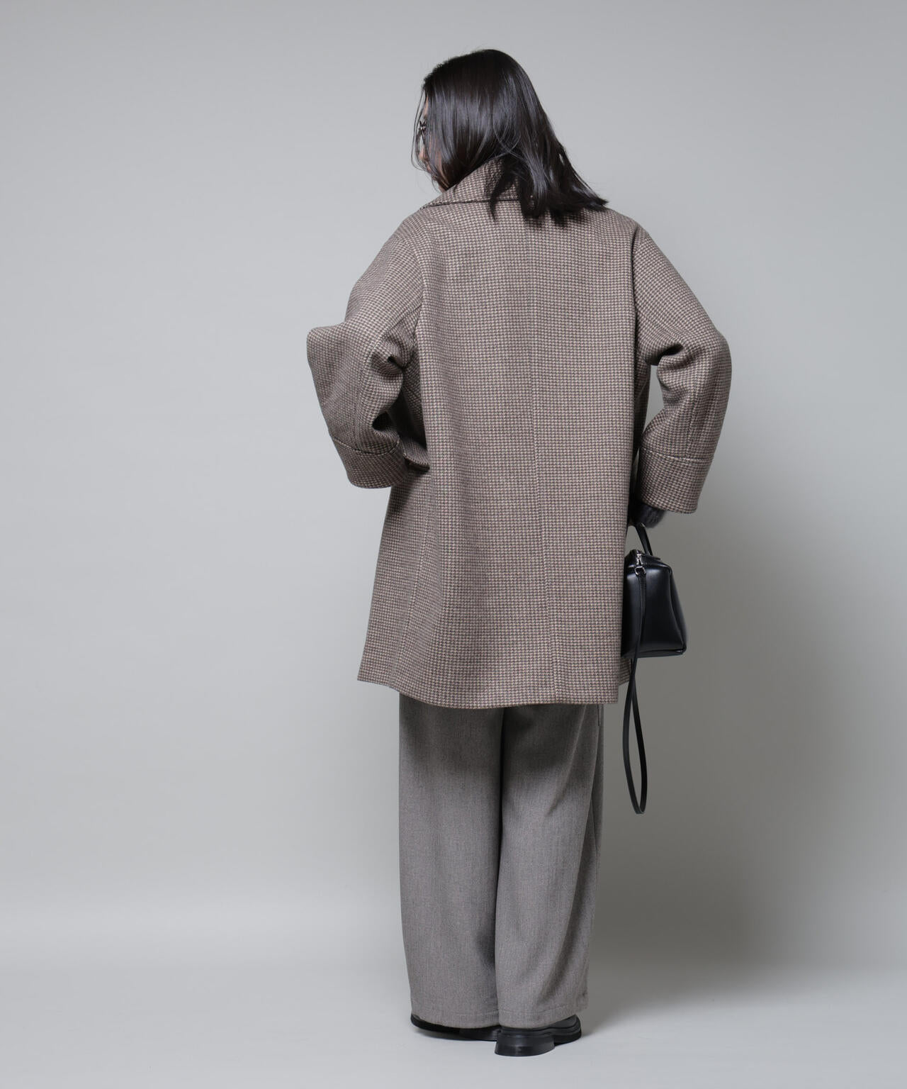 オーバーサイズポケットチェックコート