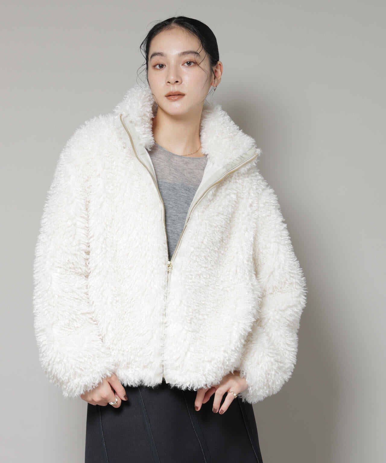 カーリーファースタンドブルゾン