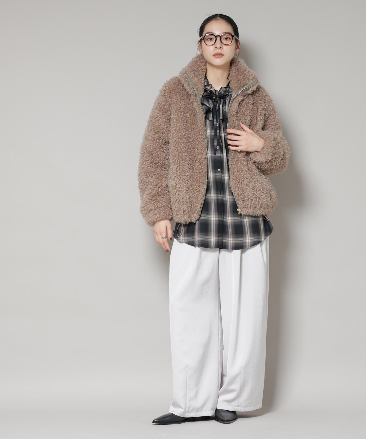 カーリーファースタンドブルゾン