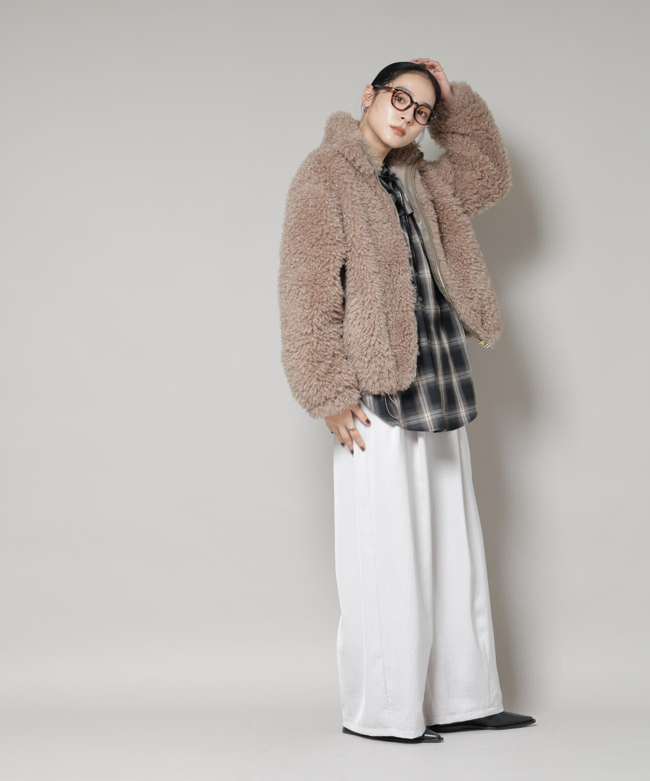 カーリーファースタンドブルゾン