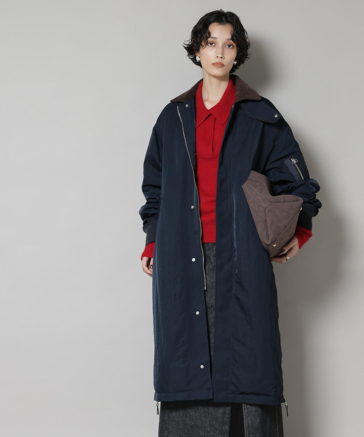 「STEVELOUR」「西川ダウン(R)」ミリタリーロングコート