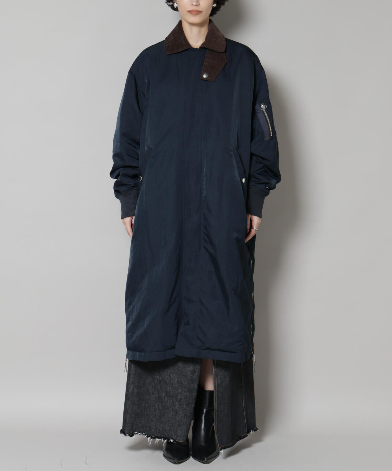 「STEVELOUR」「西川ダウン(R)」ミリタリーロングコート