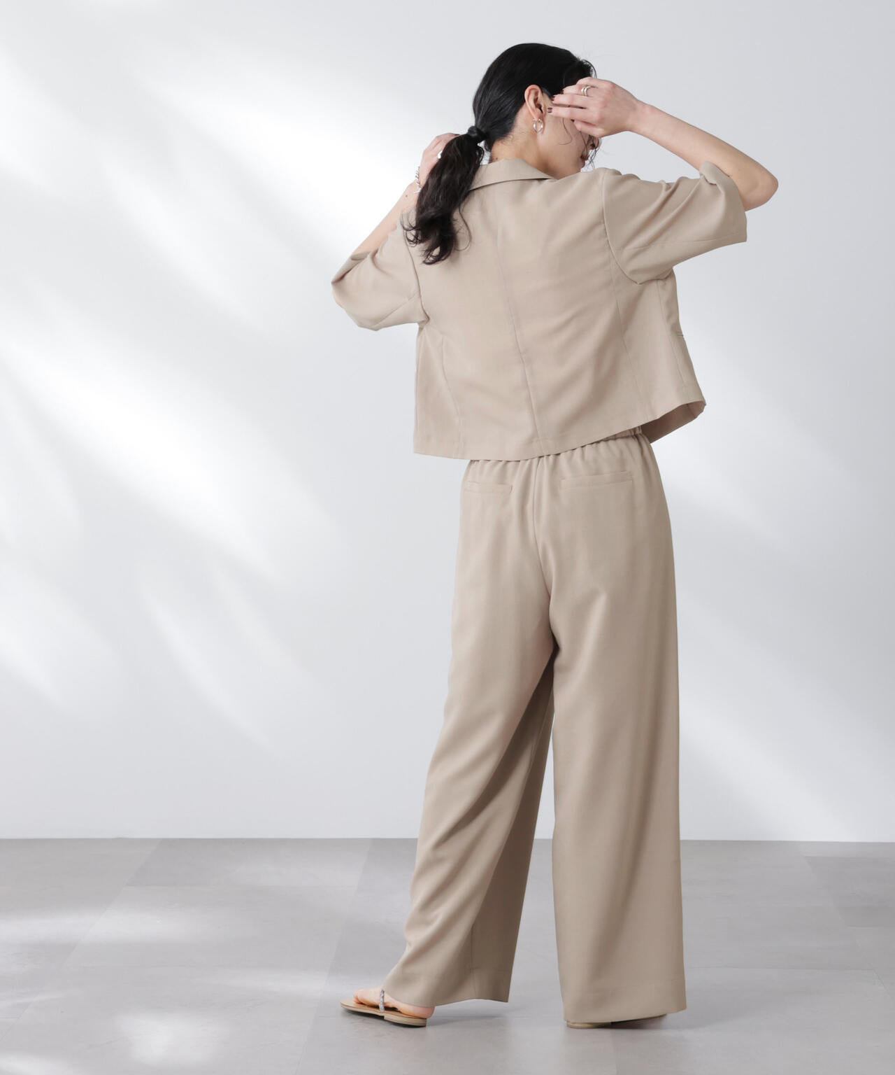 メランジドライ 半袖ショートダブルジャケット(セットアップ可)