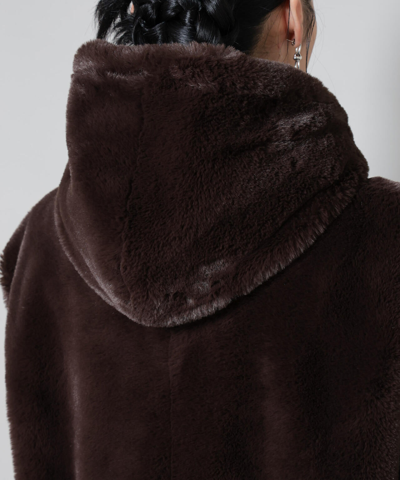 フェイクファーフードベスト