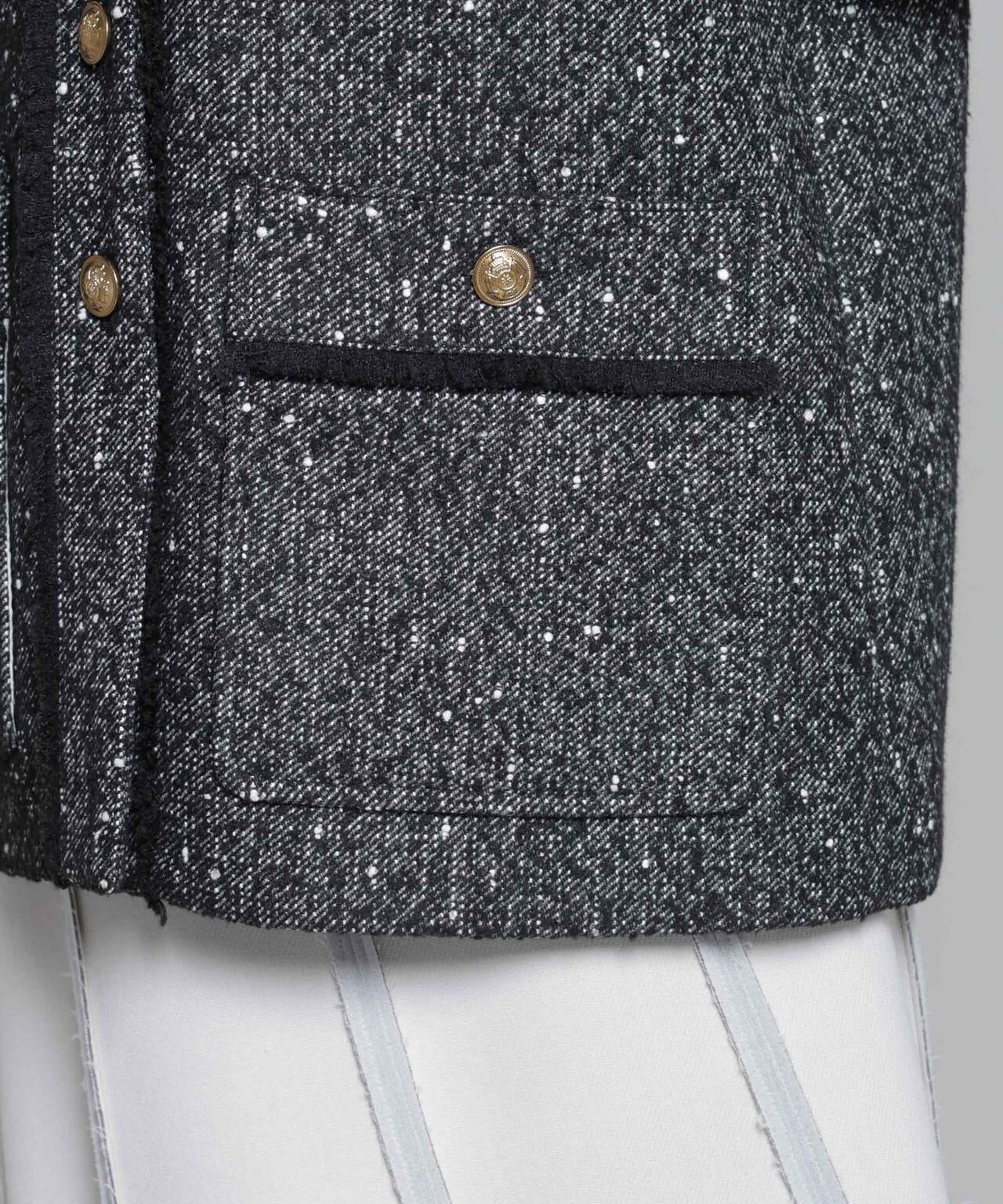 ネップツイードノーカラージャケット