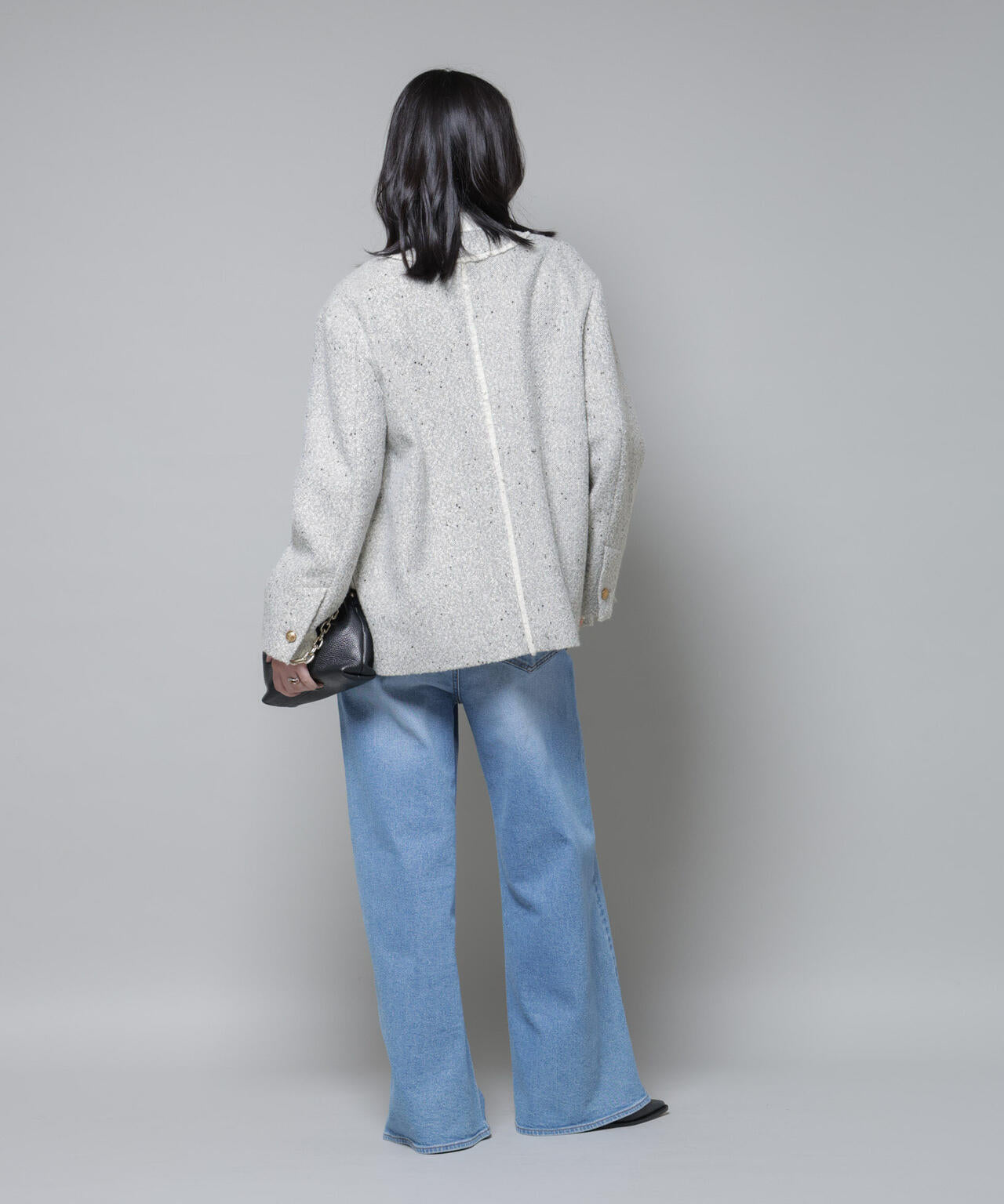 ネップツイードノーカラージャケット