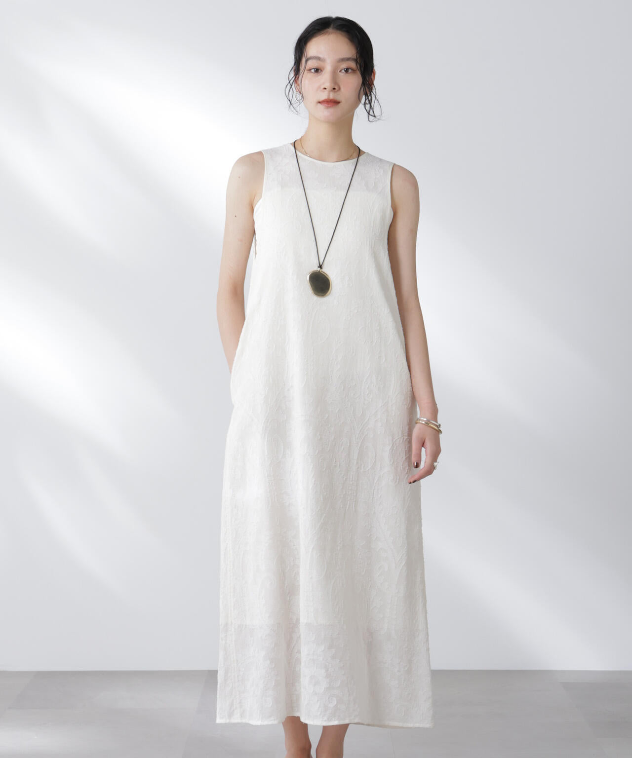 made in india カットワークジャカードワンピース(セットアップ可)