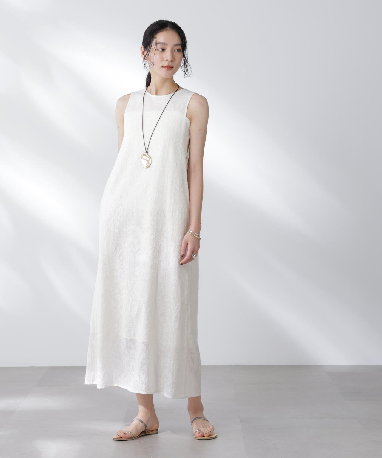 made in india カットワークジャカードワンピース(セットアップ可)