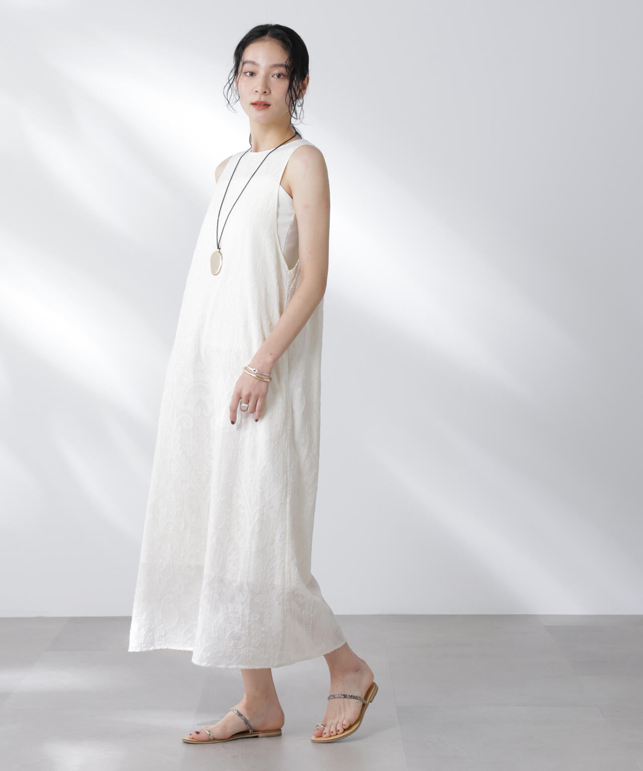 made in india カットワークジャカードワンピース(セットアップ可)