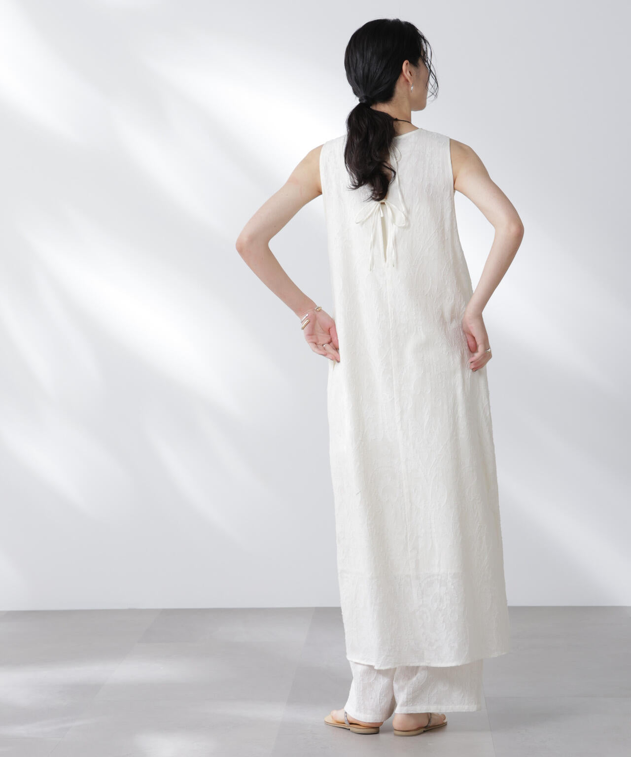 made in india カットワークジャカードワンピース(セットアップ可)