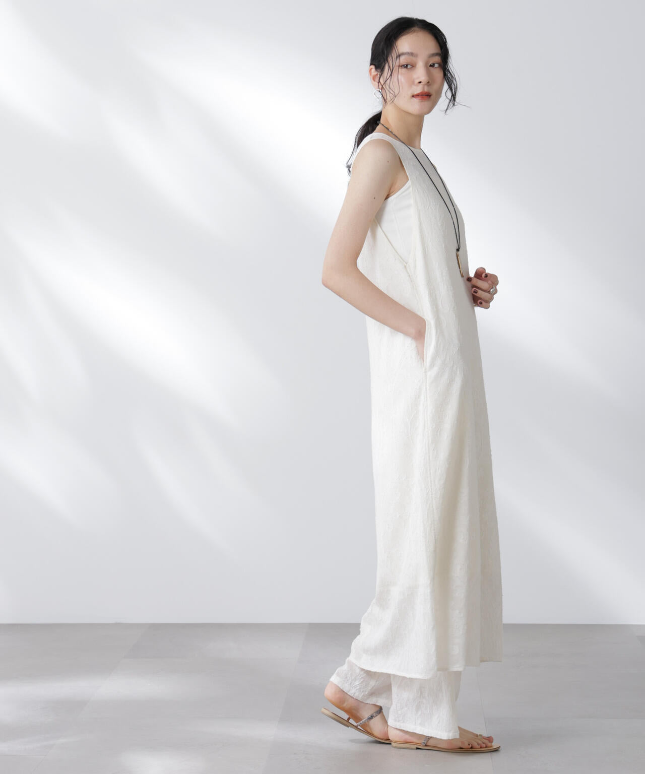 made in india カットワークジャカードワンピース(セットアップ可)