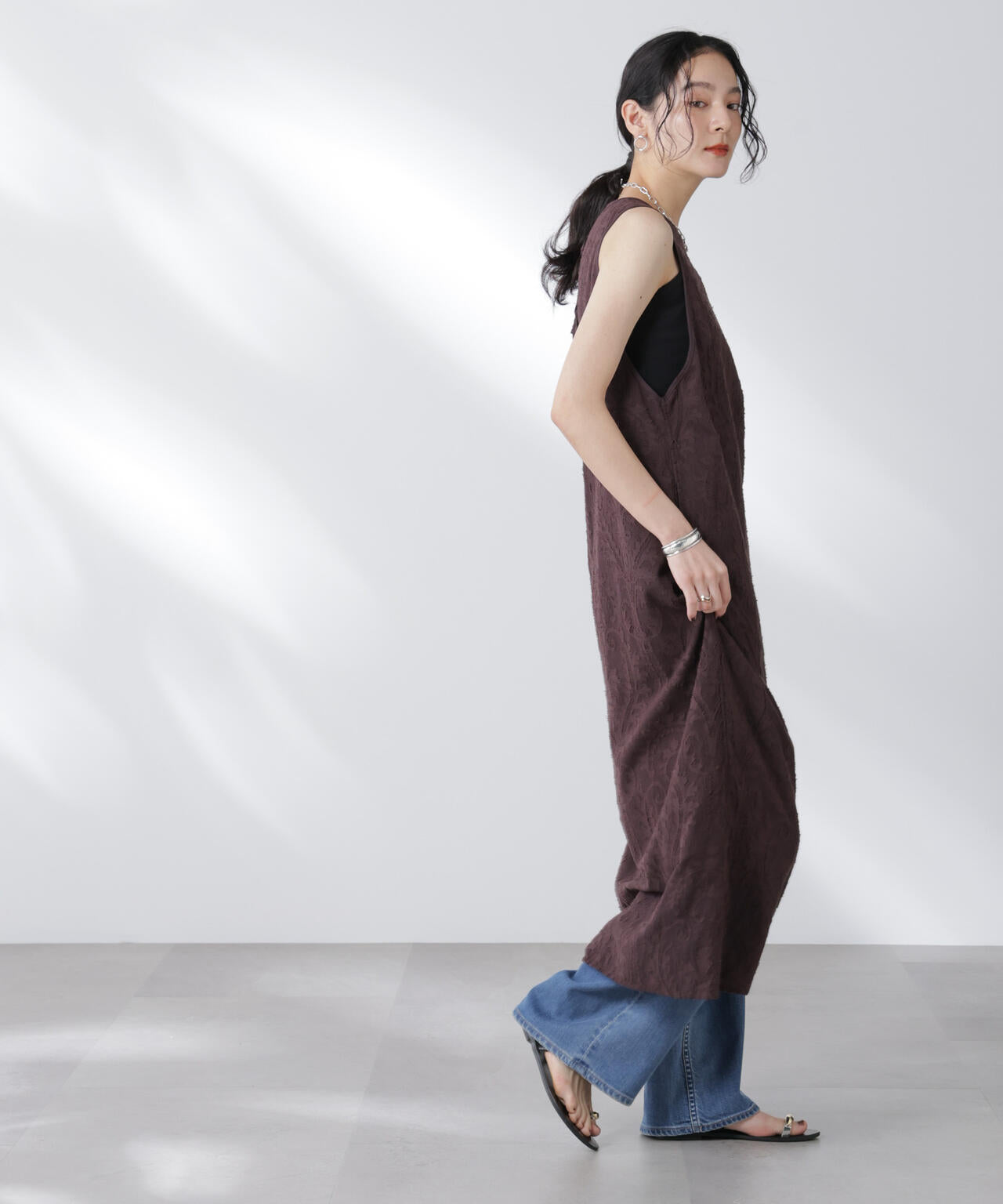 made in india カットワークジャカードワンピース(セットアップ可)