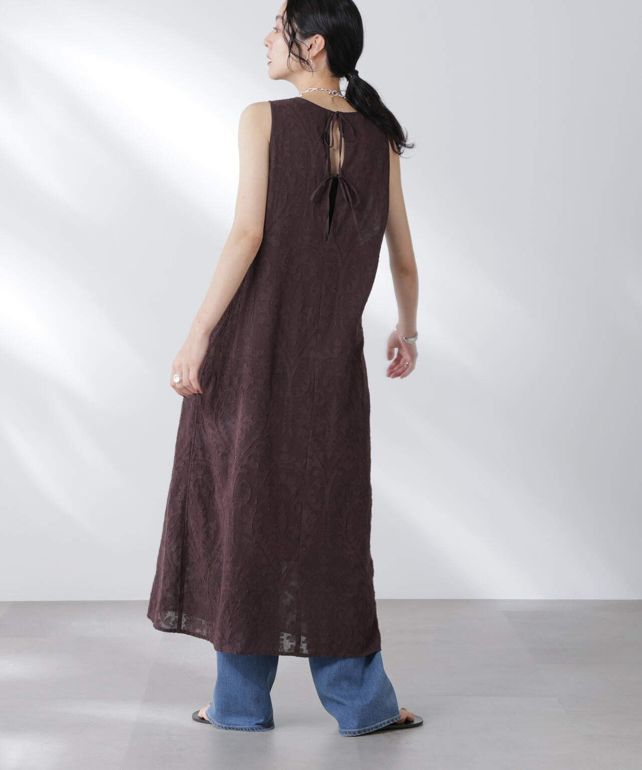 made in india カットワークジャカードワンピース(セットアップ可)