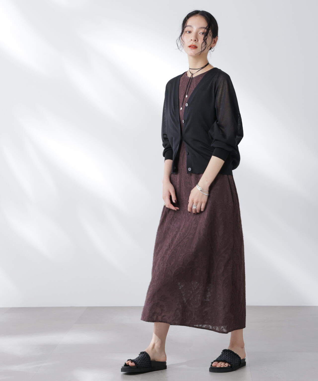 made in india カットワークジャカードワンピース(セットアップ可)