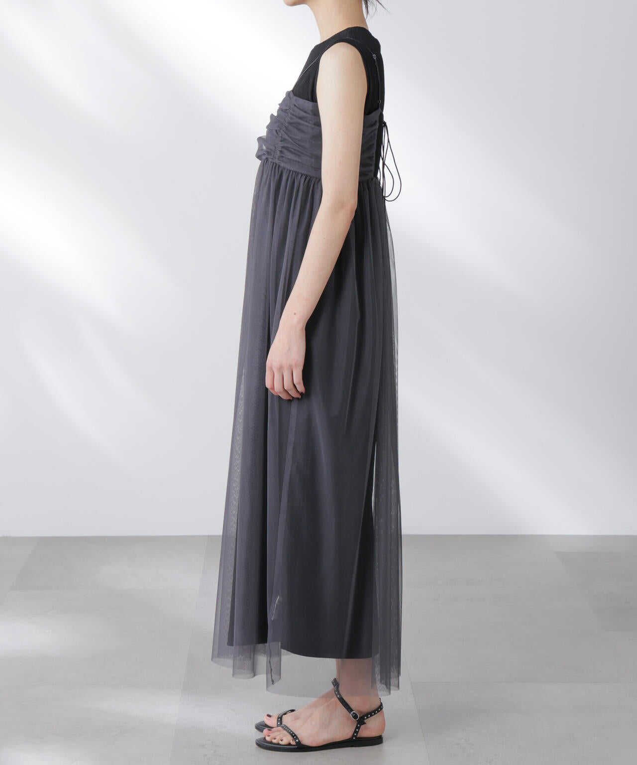 チュールキャミ×カットワンピースセット