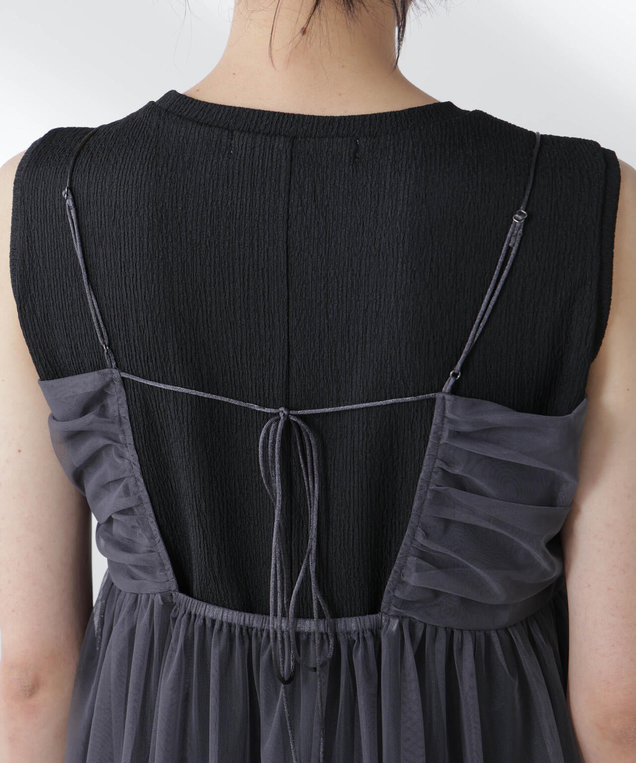 チュールキャミ×カットワンピースセット