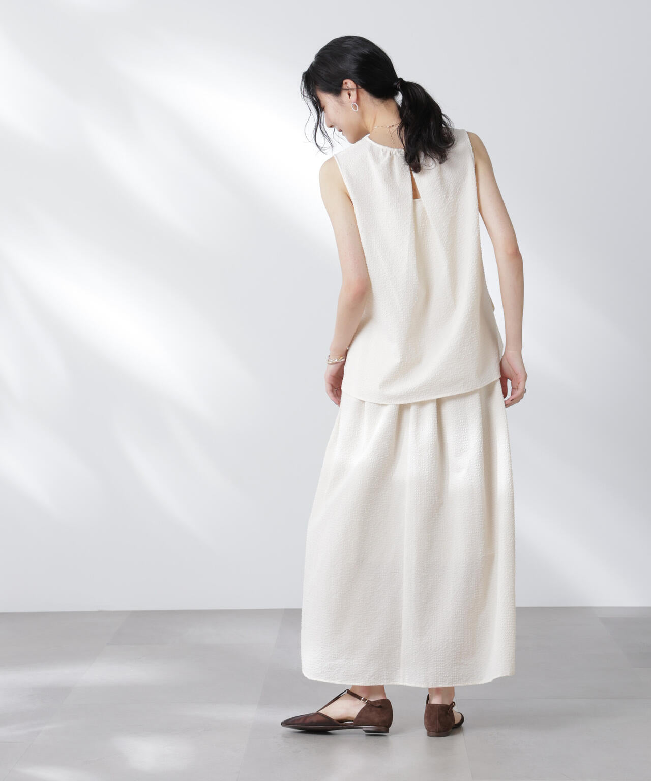 サッカーブラウス×スカートセットアップ