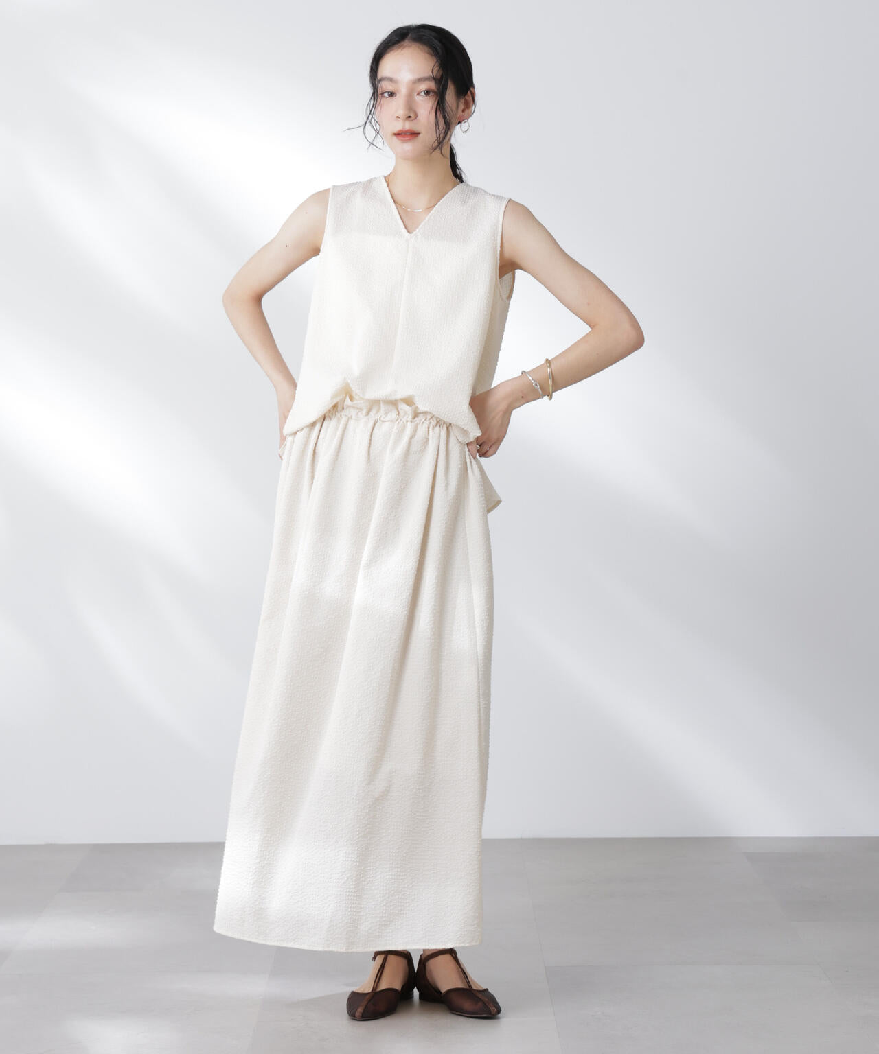 サッカーブラウス×スカートセットアップ