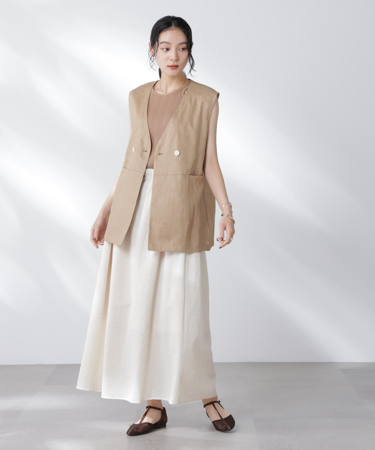 サッカーブラウス×スカートセットアップ