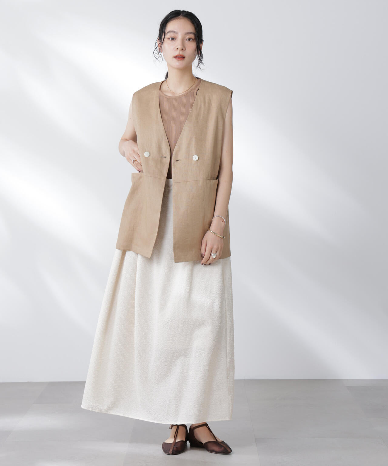 サッカーブラウス×スカートセットアップ