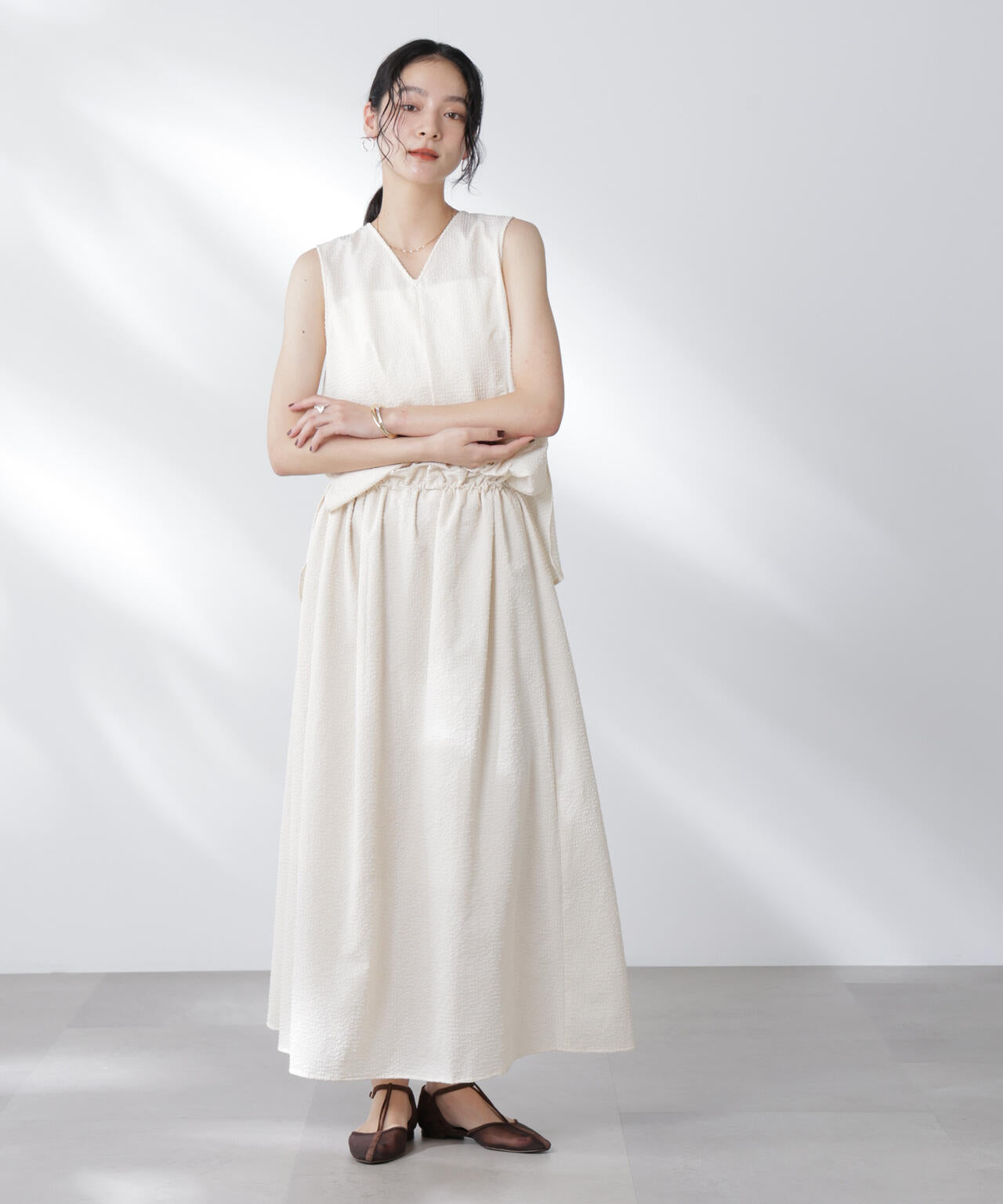 サッカーブラウス×スカートセットアップ