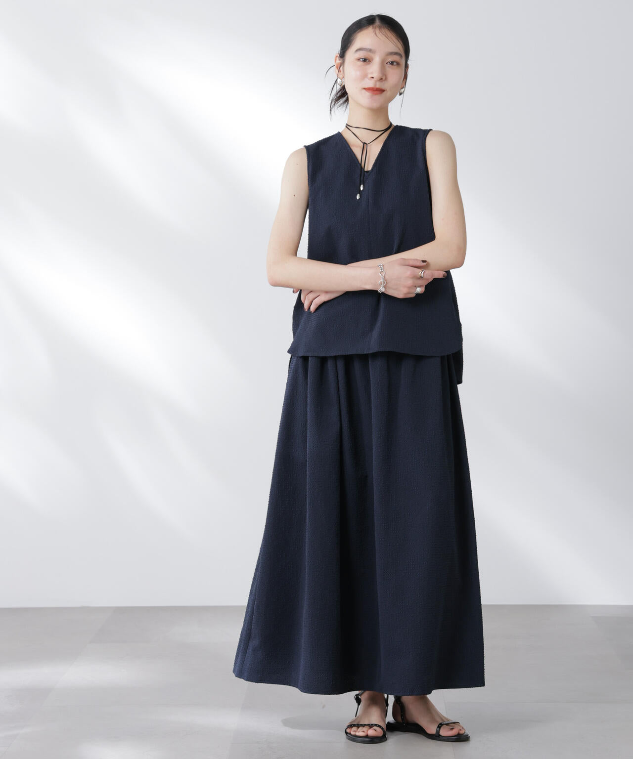 サッカーブラウス×スカートセットアップ