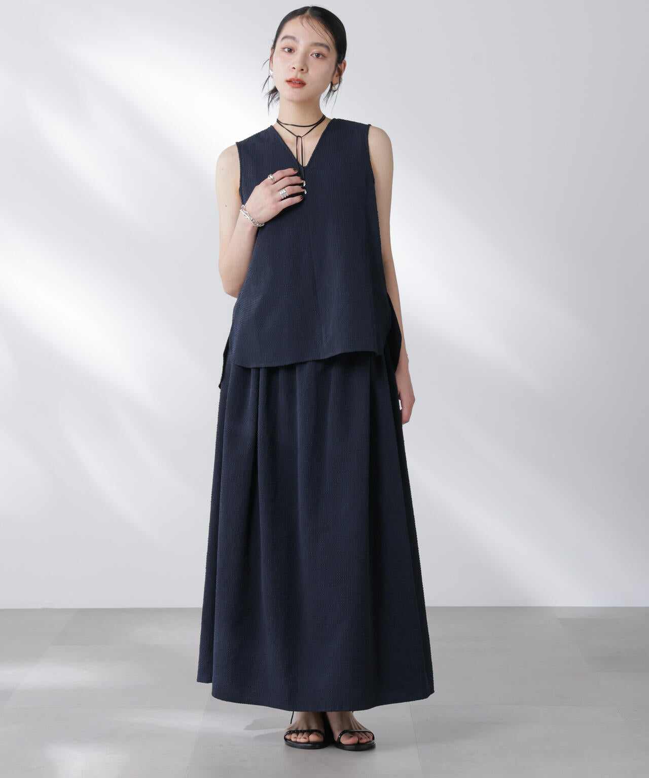 サッカーブラウス×スカートセットアップ