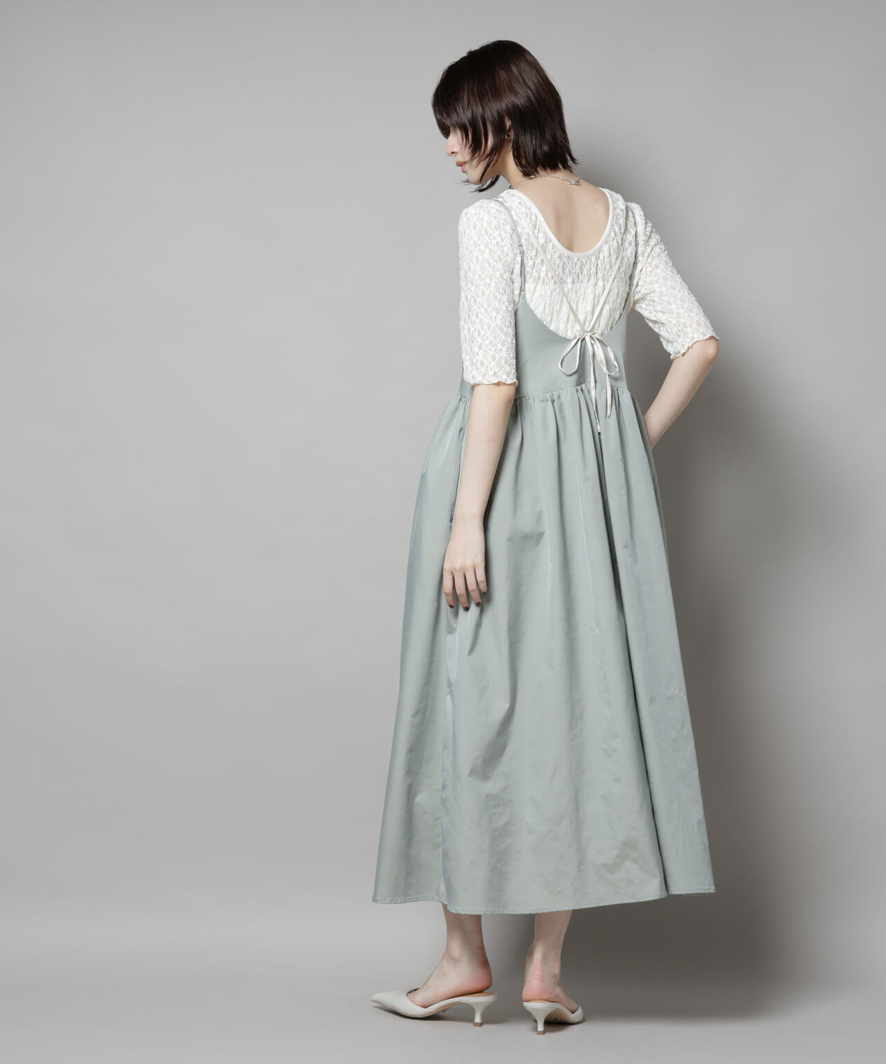 シャンブレータフタキャミレイヤードワンピース