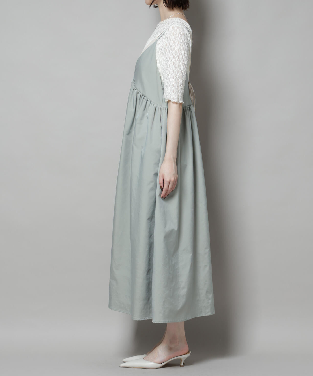 シャンブレータフタキャミレイヤードワンピース