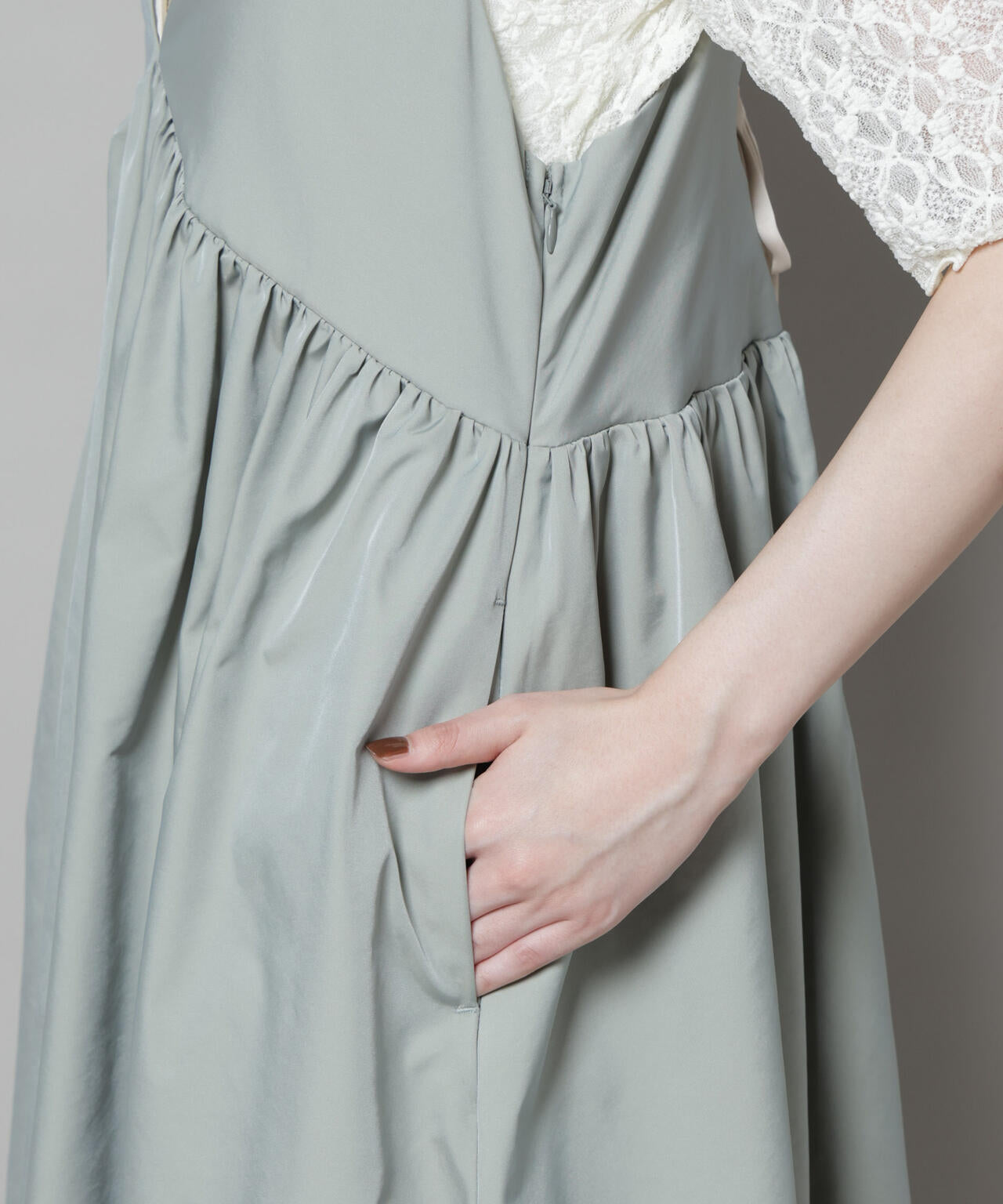 シャンブレータフタキャミレイヤードワンピース