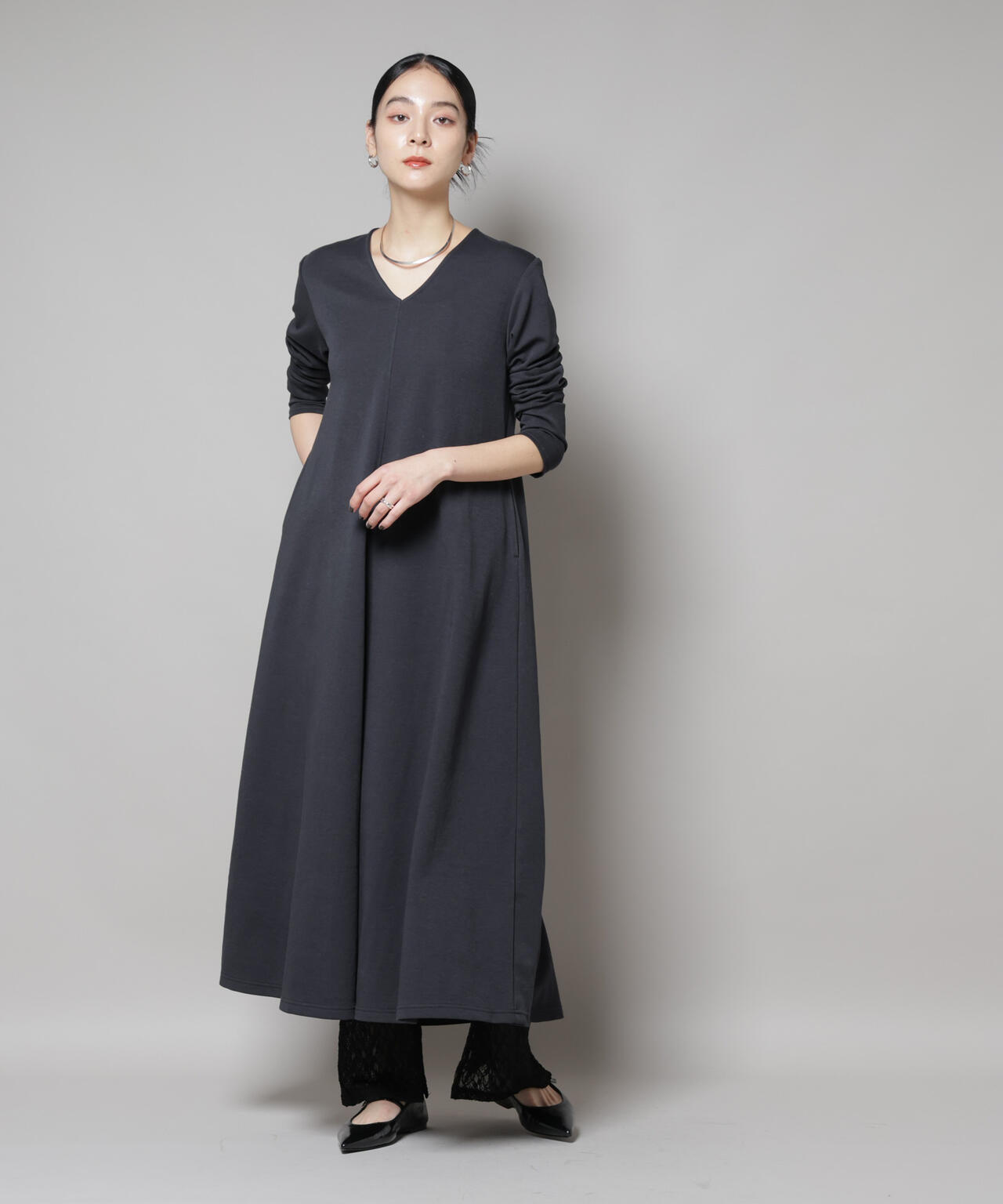 ライトコットンダンボールフレアワンピース