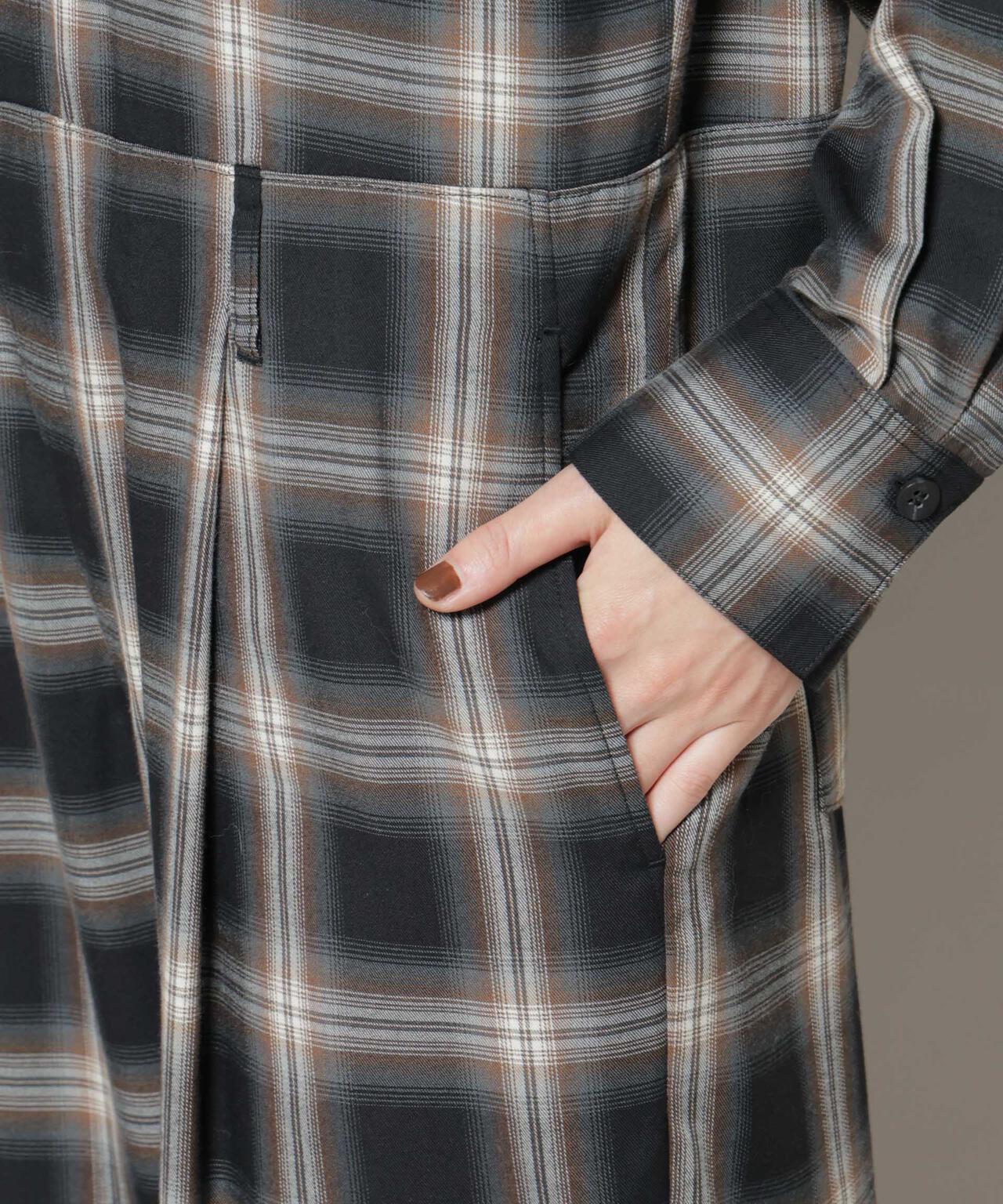 オンブレーチェックジャンプスーツ